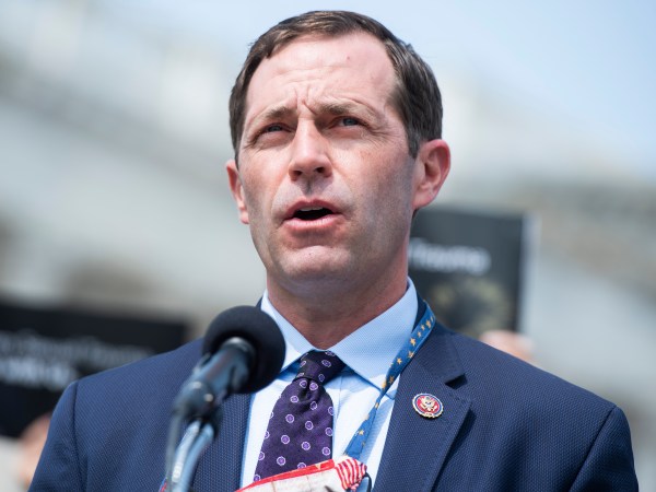 UNITED STATES - SEPTEMBER 15: Rep. Jason Crow, D-Colo., speaks during a news conference outside the Capitol to announce the bipartisan “I Am Vanessa Guillén Act,” on Wednesday, September 16, 2020, named after Army Spc. Vanessa Guillén, who was murdered while stationed at Fort Hood in Texas. The bill calls for reform to the military’s response to missing servicemembers and reports of sexual harassment and sexual assault. (Photo By Tom Williams/CQ Roll Call)