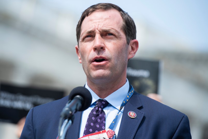 UNITED STATES - SEPTEMBER 15: Rep. Jason Crow, D-Colo., speaks during a news conference outside the Capitol to announce the bipartisan “I Am Vanessa Guillén Act,” on Wednesday, September 16, 2020, named after Army Spc. Vanessa Guillén, who was murdered while stationed at Fort Hood in Texas. The bill calls for reform to the military’s response to missing servicemembers and reports of sexual harassment and sexual assault. (Photo By Tom Williams/CQ Roll Call)