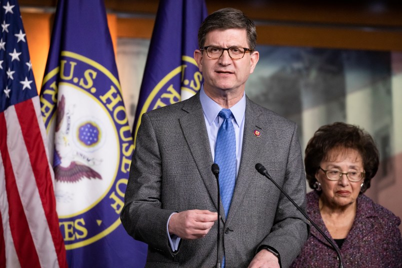 WASHINGTON, DC - JANUARY 28: Representative Brad Schneider (D-IL) speaks about his experiences during a trip to Israel and Auschwitz-Birkenau as part of a bipartisan delegation from the House of Representatives on January 28, 2020 in Washington, DC. The 75th anniversary of the liberation of the Nazi concentration camp at Auschwitz-Birkenau is being remembered this week around the world. (Photo by Samuel Corum/Getty Images) *** Local Caption *** Brad Schneider