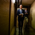 WASHINGTON, DC - JUNE 08: Senator Chris Van Hollen (D-MD) walks through the basement of the U.S. Capitol building following a vote in the Senate on June 8, 2021 in Washington, DC. Senate Democrats and Republicans are continuing their negations on President Joe Biden’s infrastructure plan and have yet to come to a deal. (Photo by Samuel Corum/Getty Images) *** Local Caption *** Chris Van Hollen