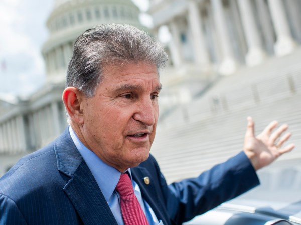 UNITED STATES - JUNE 10: Sen. Joe Manchin, D-W.Va.,  talks with reporters after a vote in the Capitol on Thursday, June 10, 2021. (Photo By Tom Williams/CQ Roll Call)