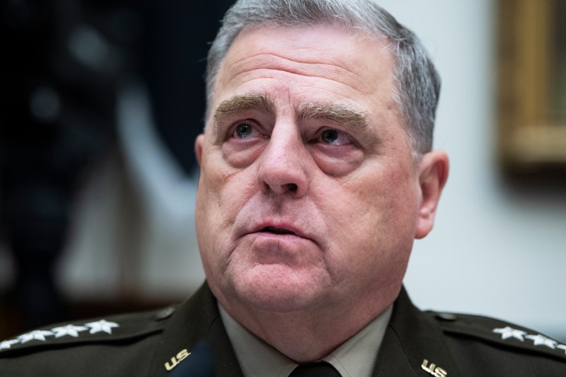 UNITED STATES - JUNE 23: General Mark A. Milley, chairman of the Joint Chiefs of Staff, testifies during the House Armed Services Committee hearing titled “The Fiscal Year 2022 National Defense Authorization Budget Request from the Department of Defense,” in Rayburn Building on Wednesday, June 23, 2021. (Photo By Tom Williams/CQ Roll Call)