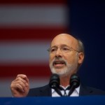 PHILADELPHIA, PA - SEPTEMBER 21:  Pennsylvania Governor Tom Wolf speaks before former President Barack Obama during a campaign rally for statewide Democratic candidates on September 21, 2018 in Philadelphia, Pennsylvania.  Midterm election day is November 6th.  (Photo by Mark Makela/Getty Images)