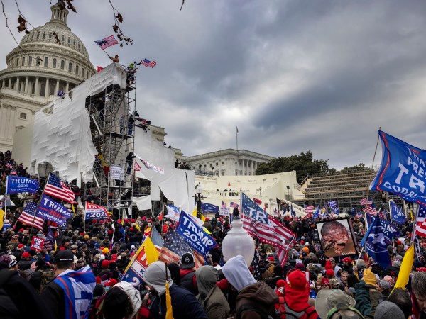 WASHINGTON D.C., USA - JANUARY 6: Trump supporters clash with police and security forces as people try to storm the US Capitol in Washington D.C on January 6, 2021. Demonstrators breeched security and entered the Capitol as Congress debated the 2020 presidential election Electoral Vote Certification. (photo by Brent Stirton/Getty Images)