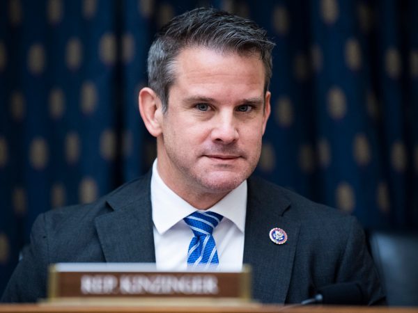 UNITED STATES - JUNE 16: Rep. Adam Kinzinger, R-Ill., attends the House Foreign Affairs Committee hearing titled ”The Biden Administration's Priorities for Engagement with the United Nations,” in Rayburn Building on Wednesday, June 16, 2021. Linda Thomas-Greenfield, U.N. ambassador, testified. (Photo By Tom Williams/CQ Roll Call)