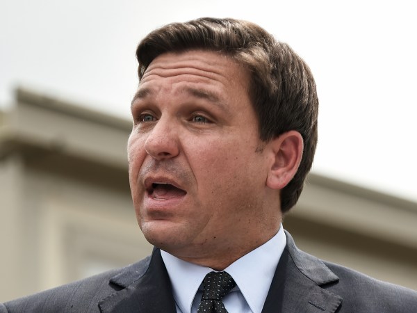 ORLANDO, FLORIDA, UNITED STATES - 2021/08/16: Florida Governor, Ron DeSantis holds a press conference to announce the opening of a monoclonal antibody treatment site to help COVID-19 patients recover at Camping World Stadium in Orlando. DeSantis stated that the site will offer the Regeneron treatment, and will operate 7 days a week, treating up to 320 patients a day. (Photo by Paul Hennessy/SOPA Images/LightRocket via Getty Images)