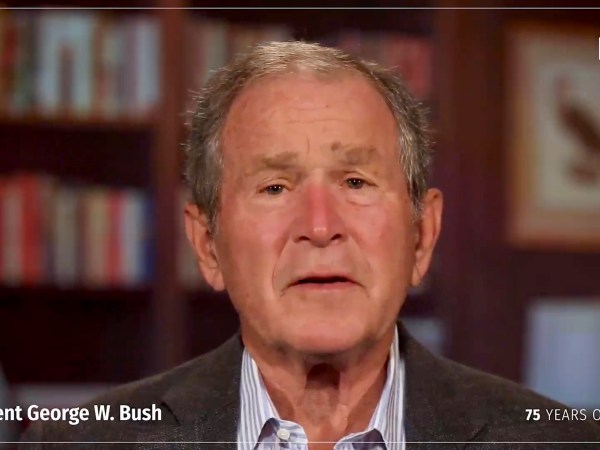 NEW YORK, NEW YORK - MAY 11: Frmr. President George W. Bush speaks during An Evening with CARE, Celebrating the 75th Anniversary of the CARE Package on May 11, 2021 in New York, New York. (Photo by Theo Wargo/Getty Images for CARE)