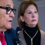 UNITED STATES - NOVEMBER 19: Rudolph Giuliani and Sidney Powell, attorneys for President Donald Trump, conduct a news conference at the Republican National Committee on lawsuits regarding the outcome of the 2020 presidential election on Thursday, November 19, 2020. (Photo By Tom Williams/CQ Roll Call)