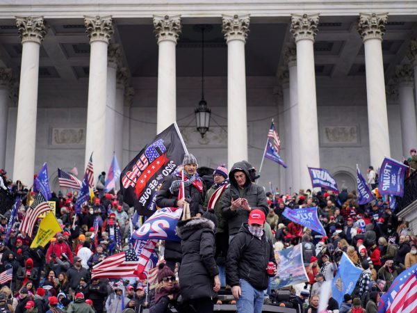WASHINGTON, DC - JANUARY 06:  Protesters gather storm the Capitol and halt a joint session of the 117th Congress on Wednesday, Jan. 6, 2021 in Washington, DC. (Kent Nishimura / Los Angeles Times)