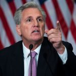 UNITED STATES - AUGUST 30: House Minority Leader Kevin McCarthy, R-Calif., makes remarks during a roundtable discussion with House Republican ranking members and veterans on the U.S. withdrawal from Afghanistan in the Capitol Visitor Center on Monday, August 30, 2021. (Photo By Tom Williams/CQ Roll Call)