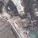 RUSSIANS INVADE UKRAINE -- MARCH 18, 2022: 15 Maxar satellite imagery closer view of troops and equipment in Dublin, Belarus. 18march2022_ge1. Please use: Satellite image (c) 2022 Maxar Technologies.