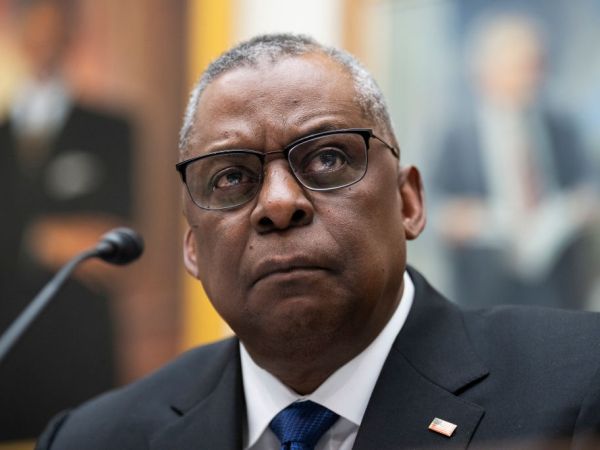 UNITED STATES - APRIL 5: Secretary of Defense Lloyd Austin testifies during the House Armed Services Committee hearing titled “Fiscal Year 2023 Defense Budget Request,” in Rayburn Building on Tuesday, April 5, 2022. Mark A. Milley, chairman of the Joint Chiefs of Staff, also testified. (Tom Williams/CQ Roll Call)