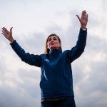 Iowa Governor Kim Reynolds at a rally.