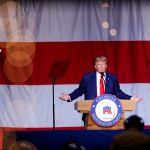 Donald Trump at a rally in Georgia.